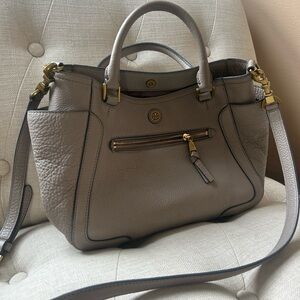 Tory Burch Gray Leather Cross Body/Hand Bag